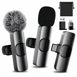 🎤📱 SOOOEC 3-in-1 Kabelloses Ansteckmikrofon für iPhone/Android/PC