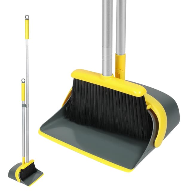🧹🌟 Dirty Fox Besen- und Kehrschaufel-Set mit 137,2 cm langem Griff – Effiziente Reinigung zu Hause 🌟🧹