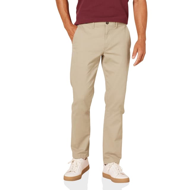 👖 Amazon Essentials Herren Legere Slim Fit Stretch-Chinohose 32W / 32L Khakibraun