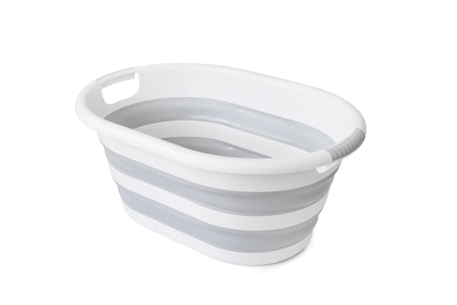 Seamarkt 25 L Faltbarer Wäschekorb 🧺🌟 BPA-FREI & Langlebig ➡️ Grau 55 x 39 x 24 cm