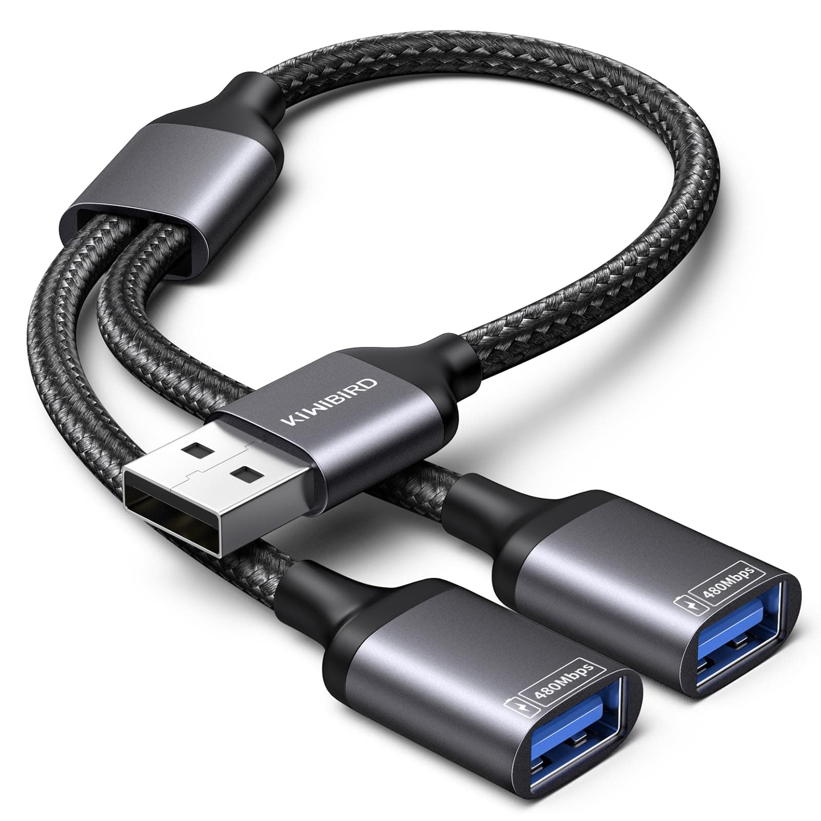 🔌 KiWiBiRD USB Splitter 1 zu 2 Y Kabel Verteiler Adapter 🖱️