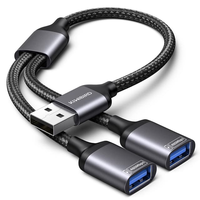 🔌 KiWiBiRD USB Splitter 1 zu 2 Y Kabel Verteiler Adapter 🖱️