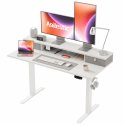 🚀 Super Angebot! Agilestic Höhenverstellbarer Schreibtisch mit 2 Schubladen, 120 x 60 cm