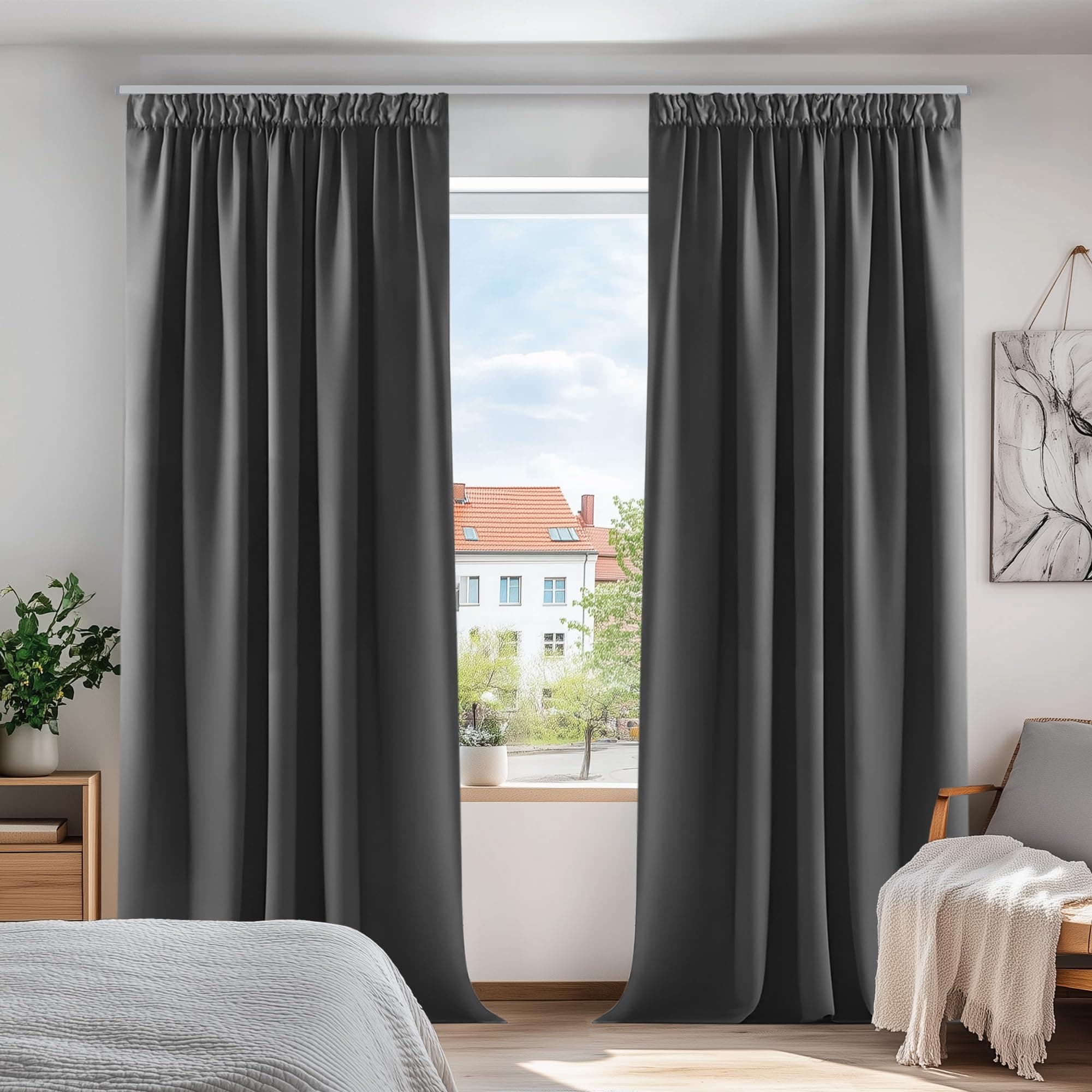 Deconovo Gardinen Set - Blickdicht & Stilvoll! 🌙🪞