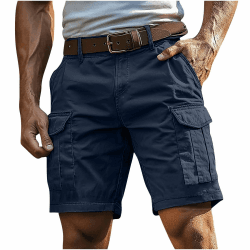 👖Cargoshorts Herren Kurze Hosen mit Reißverschluss und Knopf Mehrere Taschen Männer Einfarbig Sommer Shorts Klassische geschnittene Sportshorts Outdoorhose #01 Marineblau XL Angebot bei HelloDeals