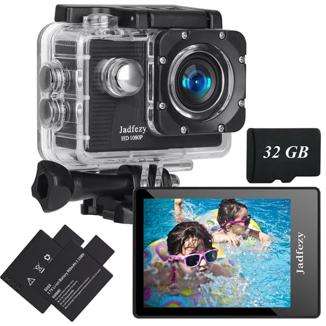 Jadfezy Action Cam FHD 1080P mit 32GB Karte 📷🌊🔋