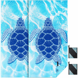 KUOGAS Strandtuch XXL 2er Set 🏖️🌞 Groß Schnelltrocknendes Mikrofaser Handtuch