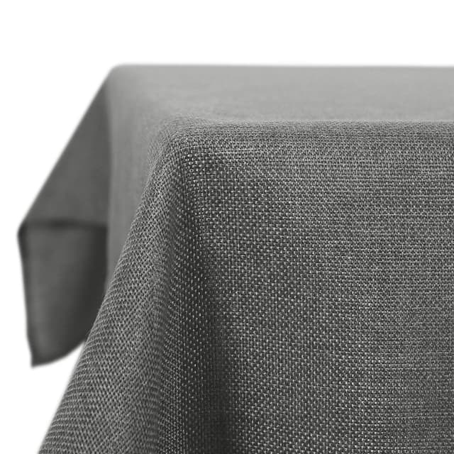 Deconovo Tischdecke Leinenoptik Lotuseffekt Tischwäsche Wasserabweisend 150x150 cm Grau 🌿🍽️
