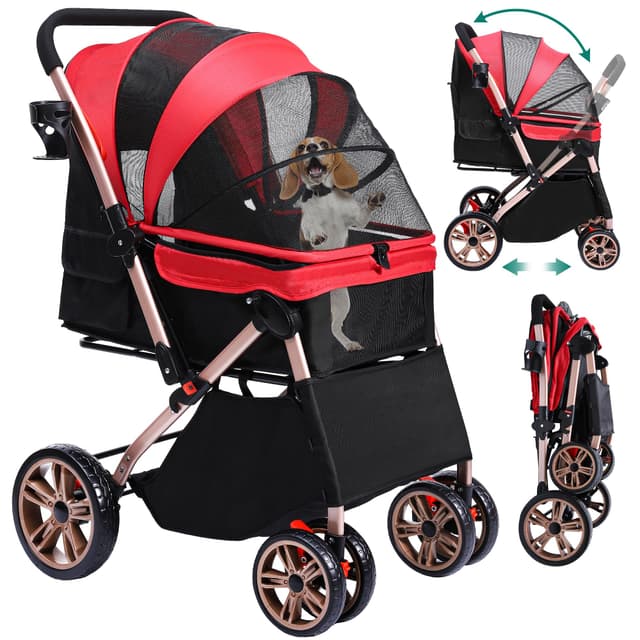 🐾 YITAHOME Faltbarer Hundebuggy für kleine Hunde 🐶🚗