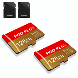 🌟 2er Pack Speicherkarte 128GB mit Adapter, Hochgeschwindigkeits-Speicherkarte, UHS-I C10 A1 Memory TF Karte Angebot bei HelloDeals