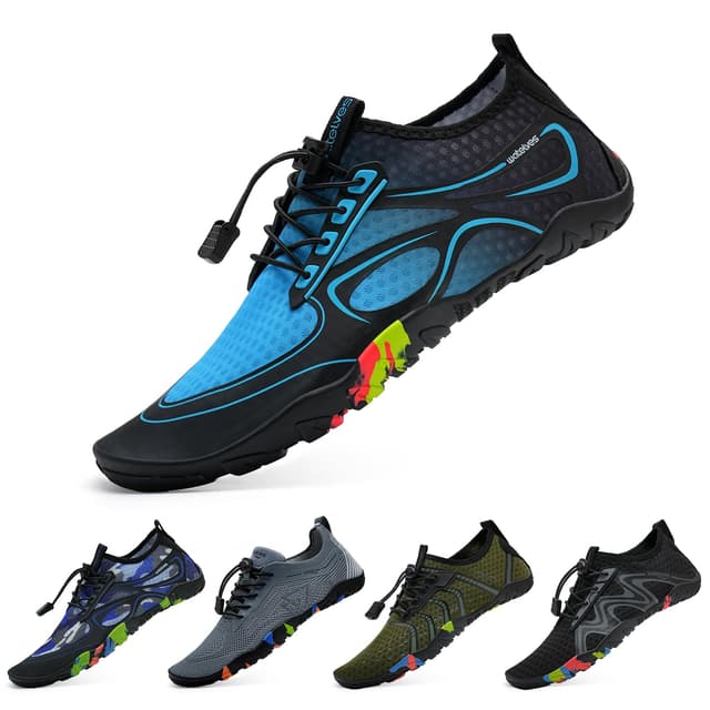 🌊👟 WateLves Badeschuhe Wasserschuhe Damen Herren in Schwarz Blau 41 EU 🏄‍♀️🧘‍♂️