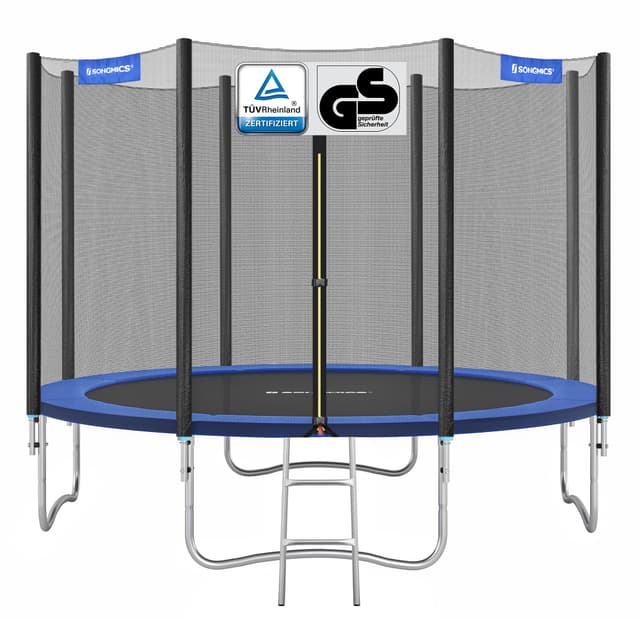 🎉 SONGMICS Trampolin Outdoor Ø 366 cm Blau mit Sicherheitsnetz und Leiter 🎈