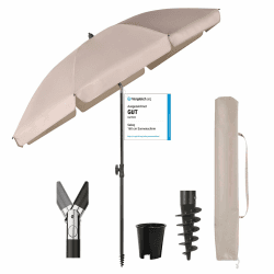 Sekey 180 cm Sonnenschirm Balkon mit Bodenhülse & Schutzhülle ⛱️🌞 Angebot bei HelloDeals