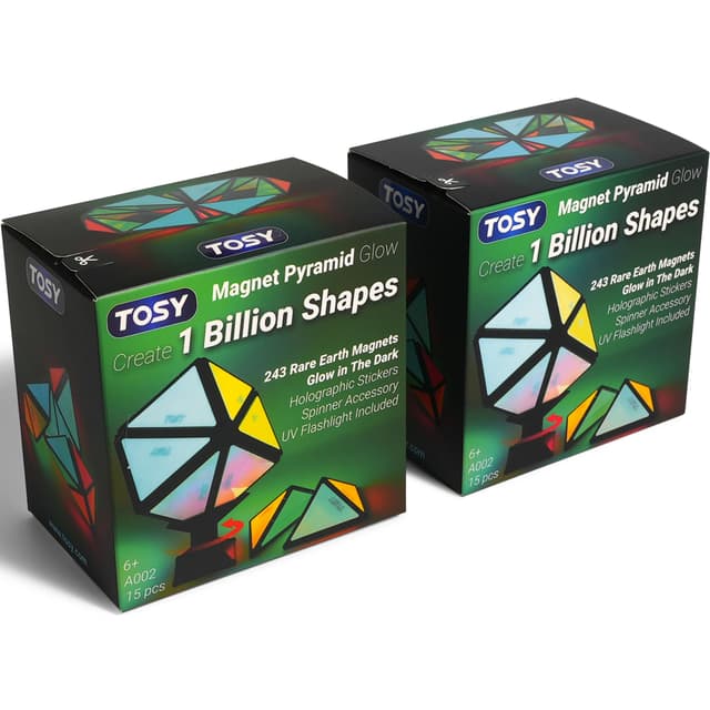 TOSY Magnet Pyramid Glow - 1 Milliarde Formen, leuchtendes Spinner-Zubehör
