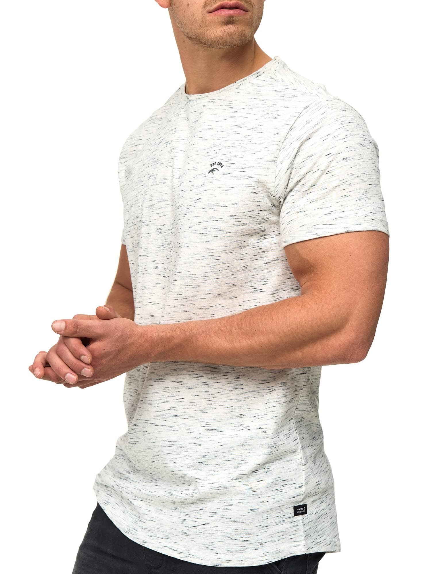 Indicode Herren Kloge T-Shirt mit Rundhals-Ausschnitt | Herrenshirt Sommershirt XL Ecru Mix 🌟