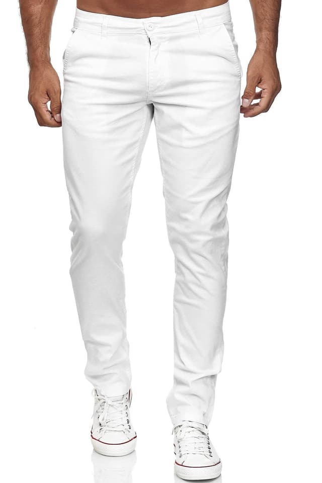 Tazzio Hose Chino Herren Slim Fit Chinohose Stoffhose Herrenhose Stretch Neu 19530 34W / 32L Weiß ⭐️👖