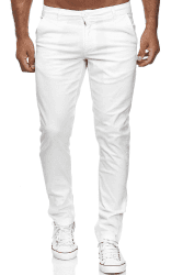 Tazzio Hose Chino Herren Slim Fit Chinohose Stoffhose Herrenhose Stretch Neu 19530 34W / 32L Weiß ⭐️👖 Angebot bei HelloDeals