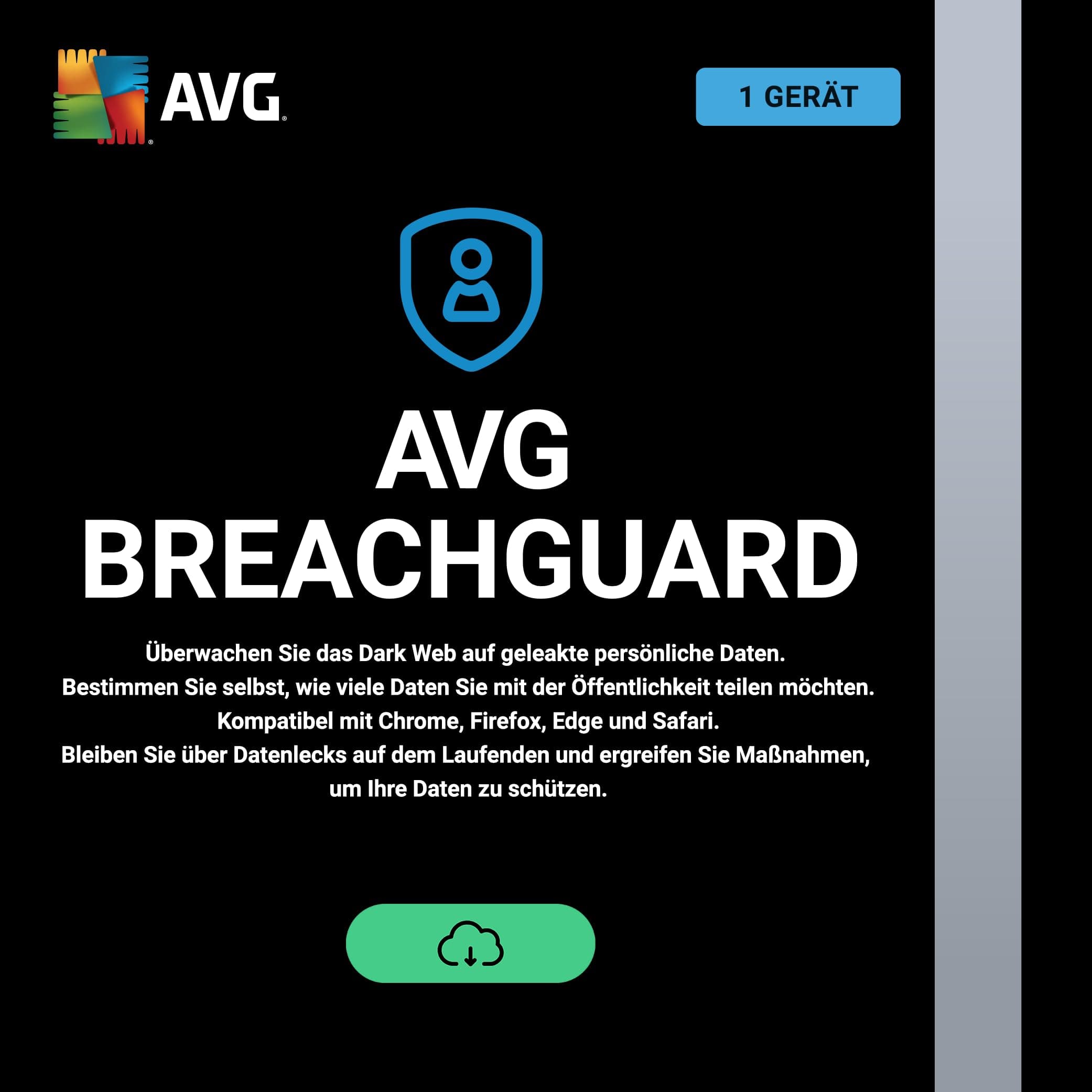 🔒 AVG BreachGuard 2025 | 1 Gerät | 1 Jahr | Aktivierungscode per E-Mail