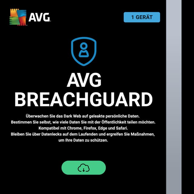 🔒 AVG BreachGuard 2025 | 1 Gerät | 1 Jahr | Aktivierungscode per E-Mail