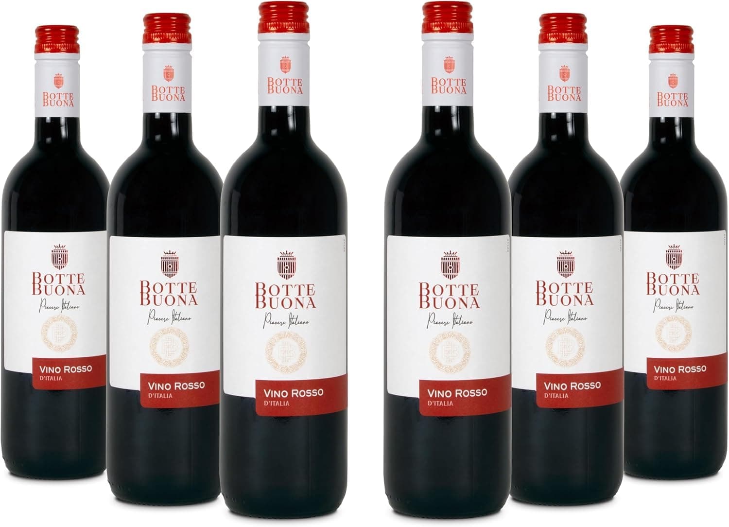 🍷🇮🇹 BotteBuona Vino Rosso d'Italia 6er Karton | Wein mit Waldfrüchtenoten