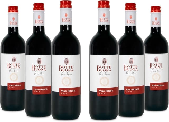 🍷🇮🇹 BotteBuona Vino Rosso d'Italia 6er Karton | Wein mit Waldfrüchtenoten