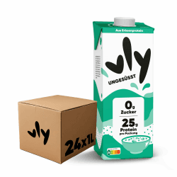 vly - Die cremige Erbsenmilchalternative + Calcium | 100% pflanzlich | Ungesüßt, zuckerfrei, proteinreich | 1l (24er Pack)