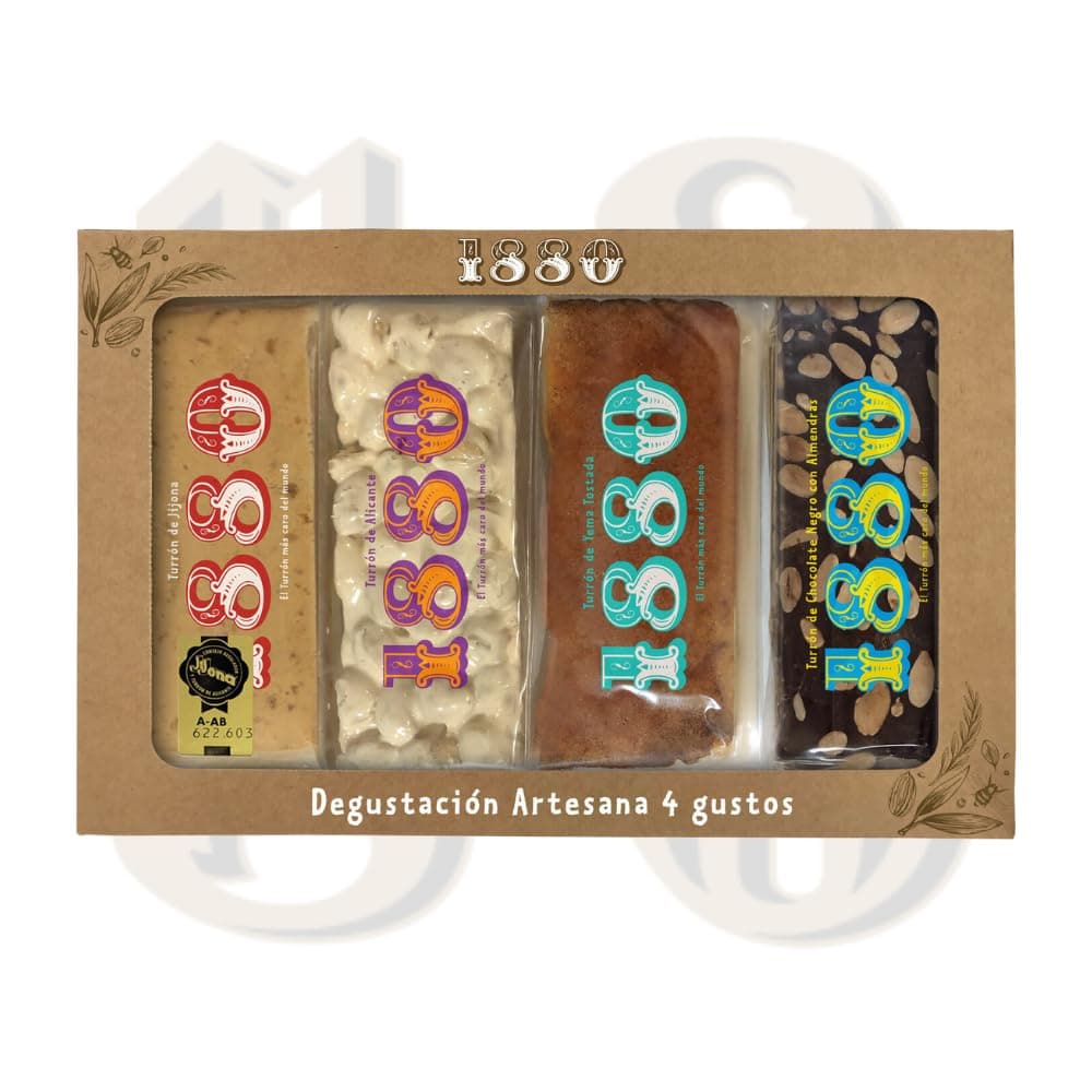1880 - Handwerklich hergestellter Turrón in 4 köstlichen Geschmacksrichtungen 🍬🍫