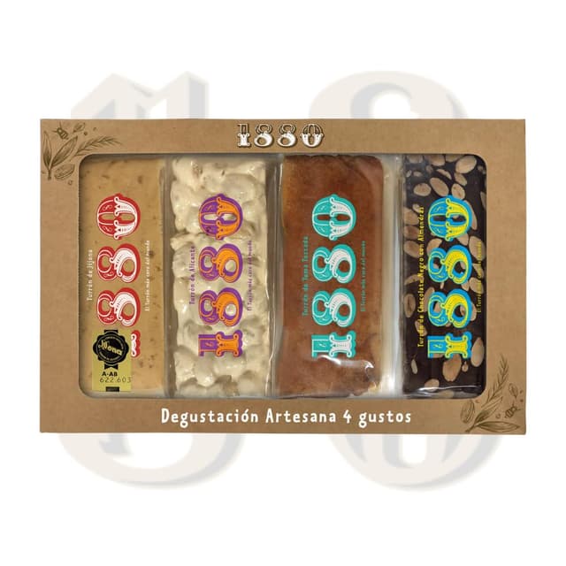 1880 - Handwerklich hergestellter Turrón in 4 köstlichen Geschmacksrichtungen 🍬🍫
