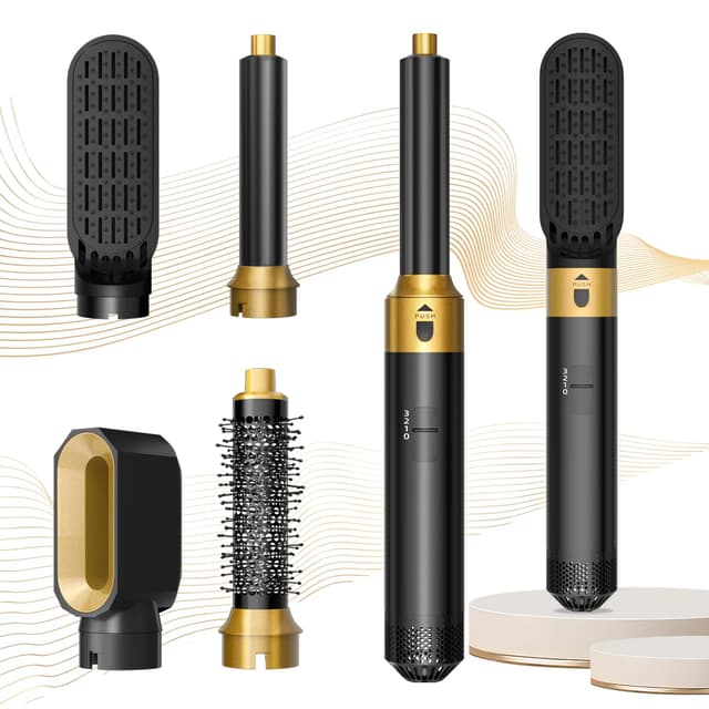 Swetfela Hair Styler Set, Airstyler 5 In 1 Mit Rundbürstenföhn Haarstyler Warmluftbürste Thermal Brush Airflow Lockenstab Automatisch, Volumen Föhnbürste