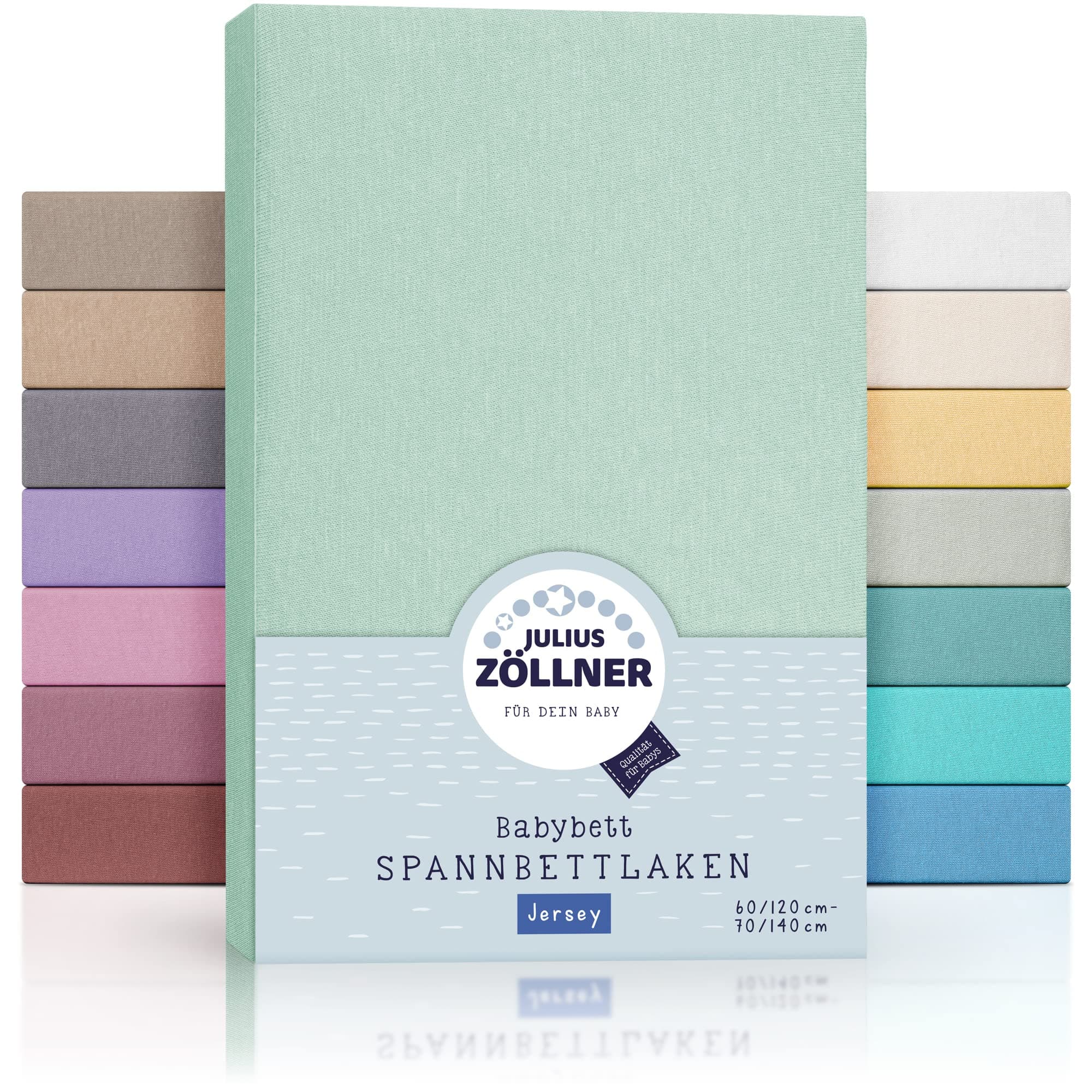 🌿 Julius Zöllner Jersey Spannbettlaken für Baby- & Kinderbett, 100% Jersey-Baumwolle