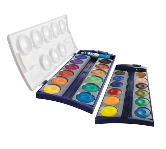 🎨🖌️ Pelikan Farbkasten K24® inklusive Deckweiß, 24 Farben, 1 Stück Deckfarbkasten - Sonderangebot!