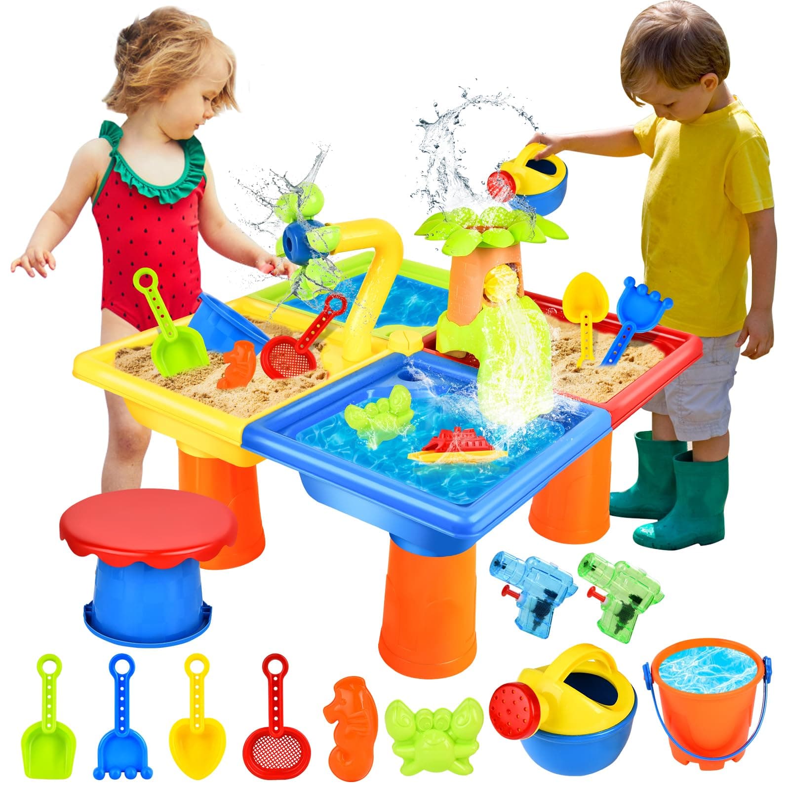 🌞 JONRRYIN 4 IN 1 Sand Wasserspieltisch für Kinder 🏖️🌊