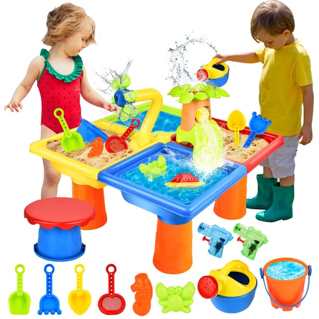 🌞 JONRRYIN 4 IN 1 Sand Wasserspieltisch für Kinder 🏖️🌊