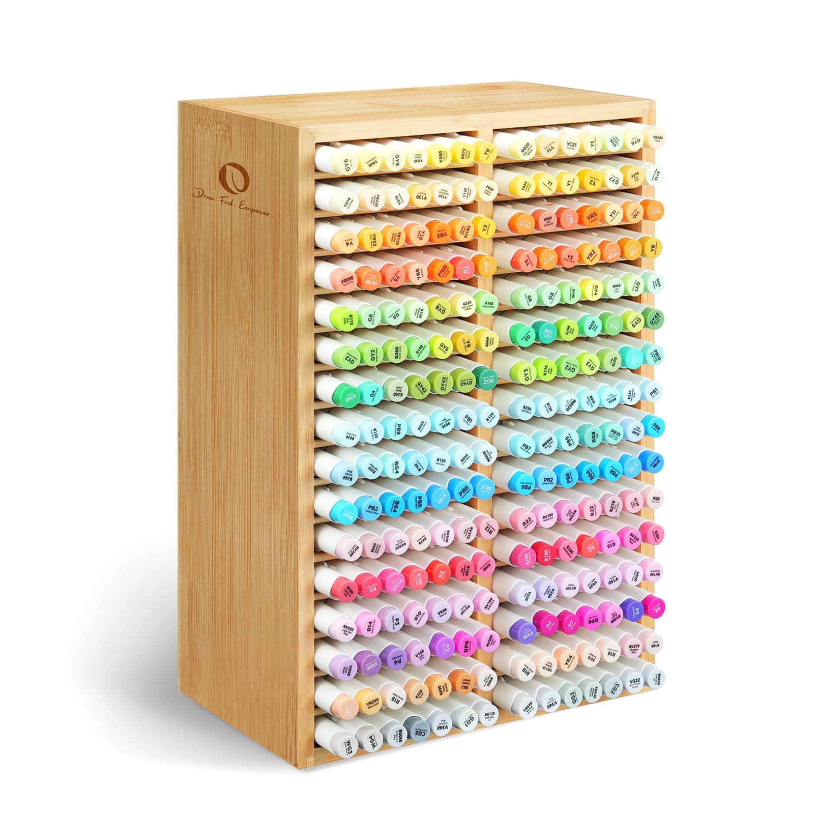 Ohuhu Bambus Marker Organizer - Holz Desktop Aufbewahrung für 224 Markerstifte 🎨🖊️