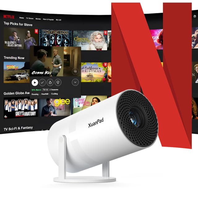 🎬 [Netflix-zertifizierter & Electric Focus] XuanPad 1080P Mini Beamer mit Bluetooth & WiFi Projektor 🎥