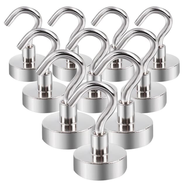 🌟🧲 Aenienoe Magnethaken Extra Stark 20mm Magnet Haken Starke Magnete mit Haken 15kg Klein Magnetische Neodym Magnetic Hooks Hakenmagnete 10Stück 🌟🧲