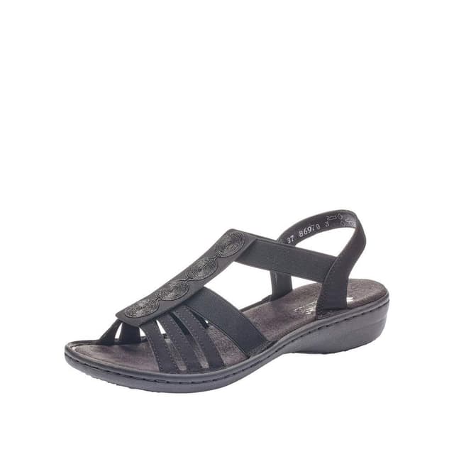 Rieker Damen Frühjahr/Sommer 60870 Sandalen 40 EU Schwarz 🌟