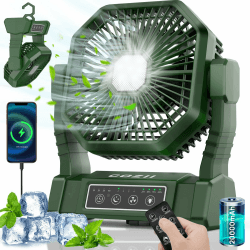 🏕️🌀 COZII Camping Ventilator 3-in-1 Multifunktions Ventilator mit LED Laterne und Powerbank