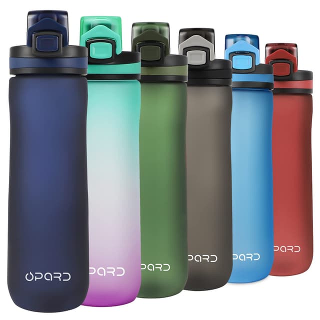Opard Trinkflasche Kinder Auslaufsicher 0,6L/0.9L, 0,7L/1L (mit Strohhalm) - BPA-Frei 600mL-Schnelltrink Tintenblau 💧🚴‍♂️