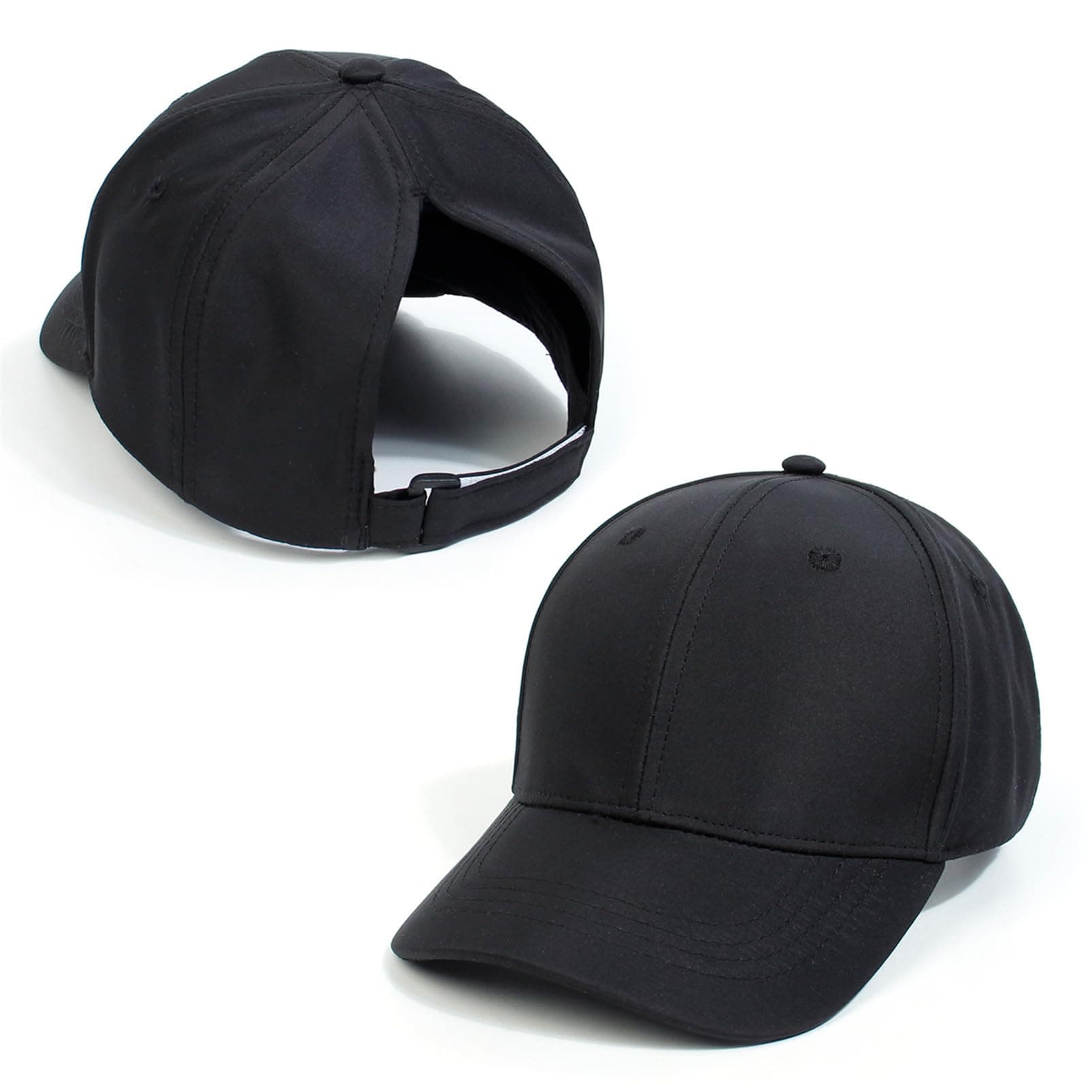 Baseball Cap Damen Sommer Basecap mit Pferdeschwanz Loch Stil Schwarz ⚾🌞