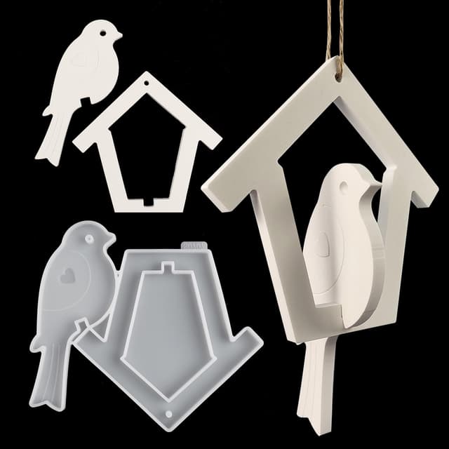 🏡🐦 EPODA Silikonform Vogel Häuser - GießForm Vogel Klein 🌷