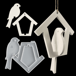🏡🐦 EPODA Silikonform Vogel Häuser - GießForm Vogel Klein 🌷