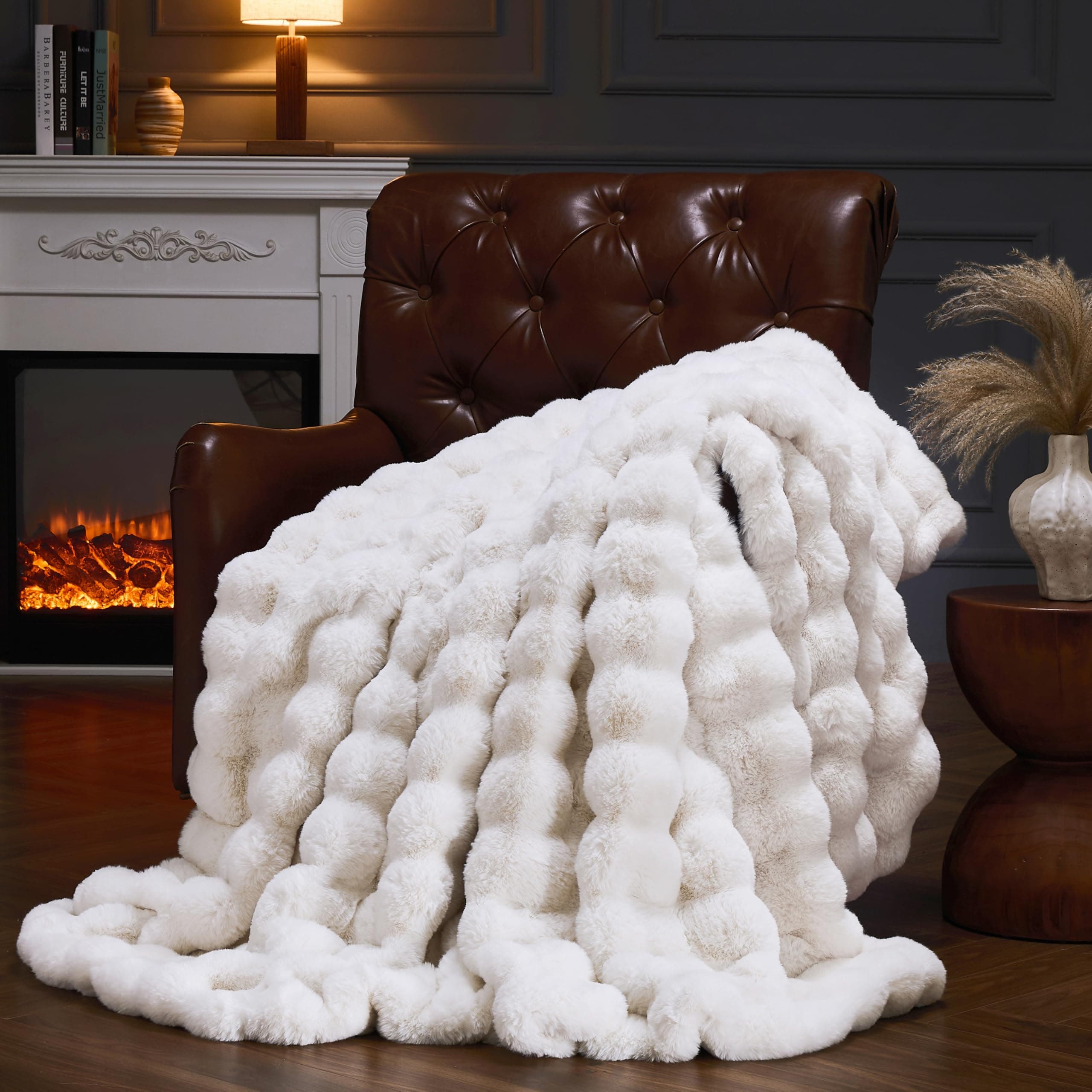 Luxuriöse YBIKE Kunstpelz-Kuscheldecke mit Hase-Design 200x150cm