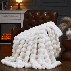 Luxuriöse YBIKE Kunstpelz-Kuscheldecke mit Hase-Design 200x150cm