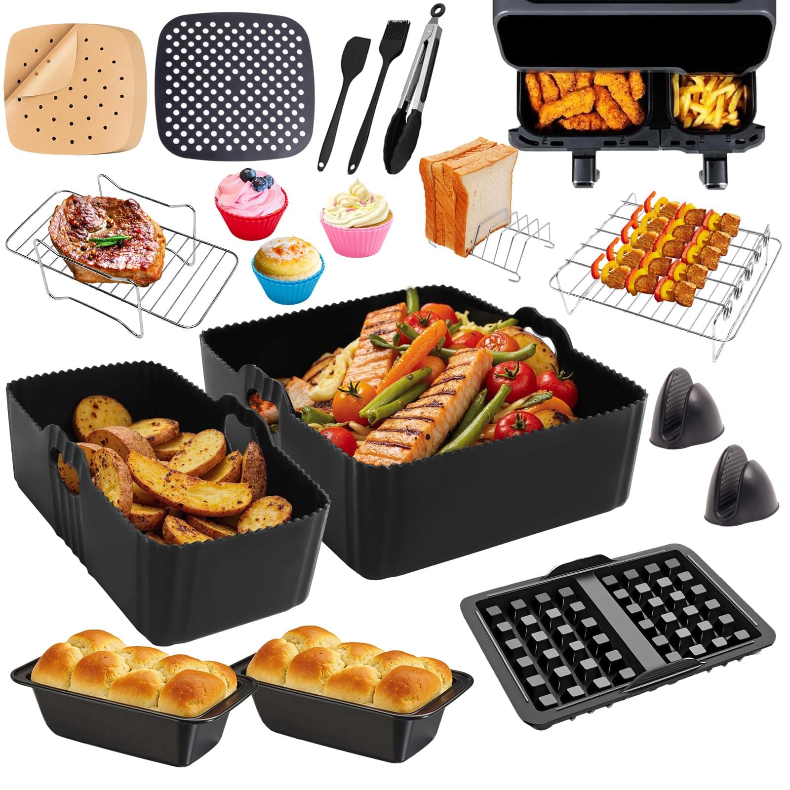 🔥🍟 Airfryer Zubehör-Set für Philips Airfryer Dual Basket 3000 Serie 🍳🥖