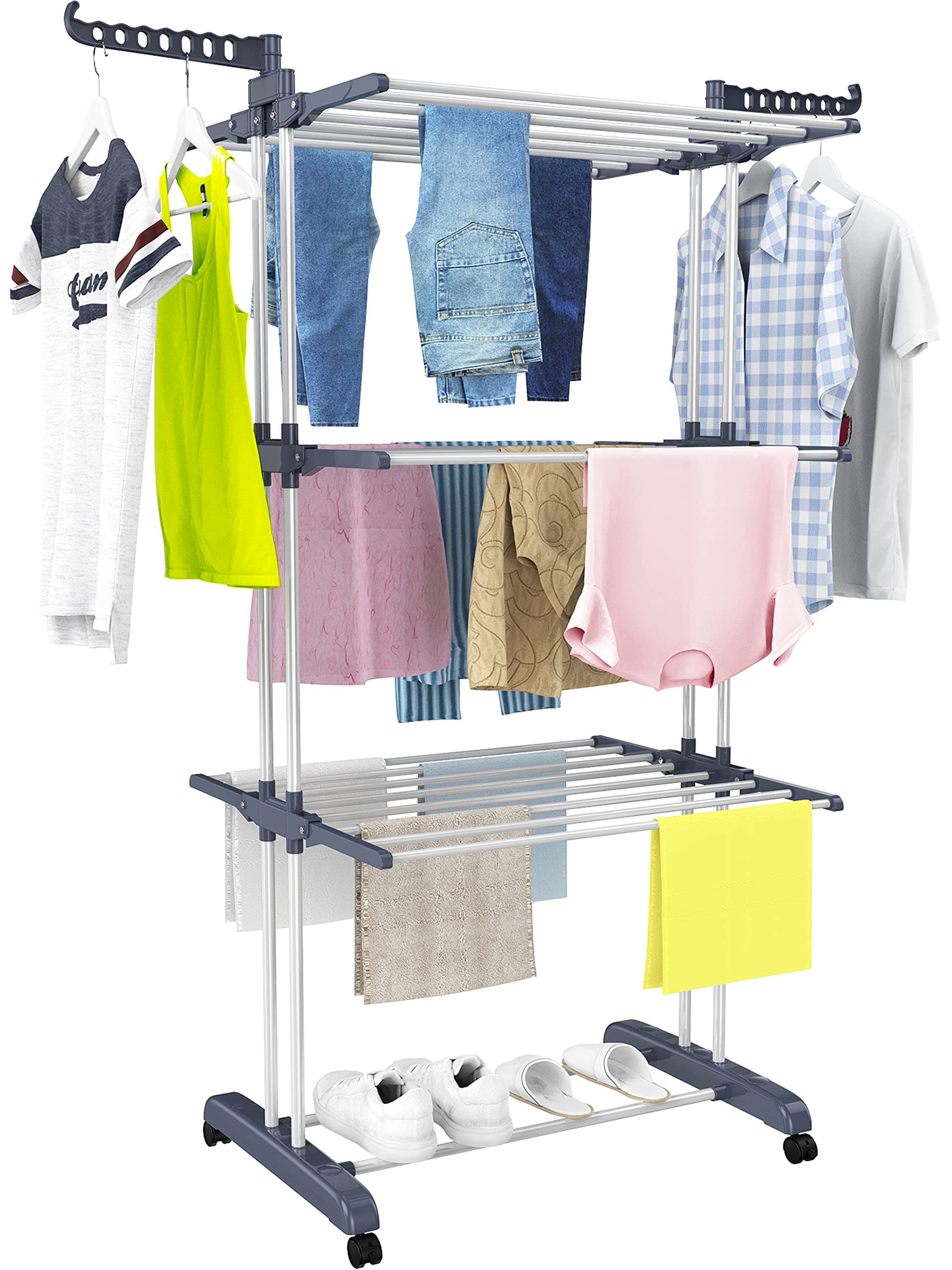 🌟 Super Deal! HOMIDEC Wäscheständer Wäschetrockner Turm mit Rollen 🌟