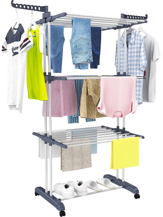 🌟 Super Deal! HOMIDEC Wäscheständer Wäschetrockner Turm mit Rollen 🌟