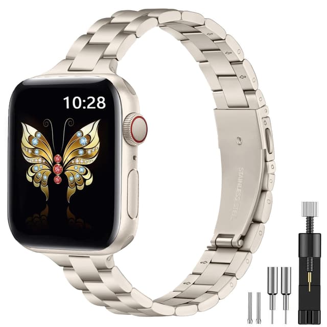 Damen Schlankes Metallarmband für Apple Watch 38mm-46mm