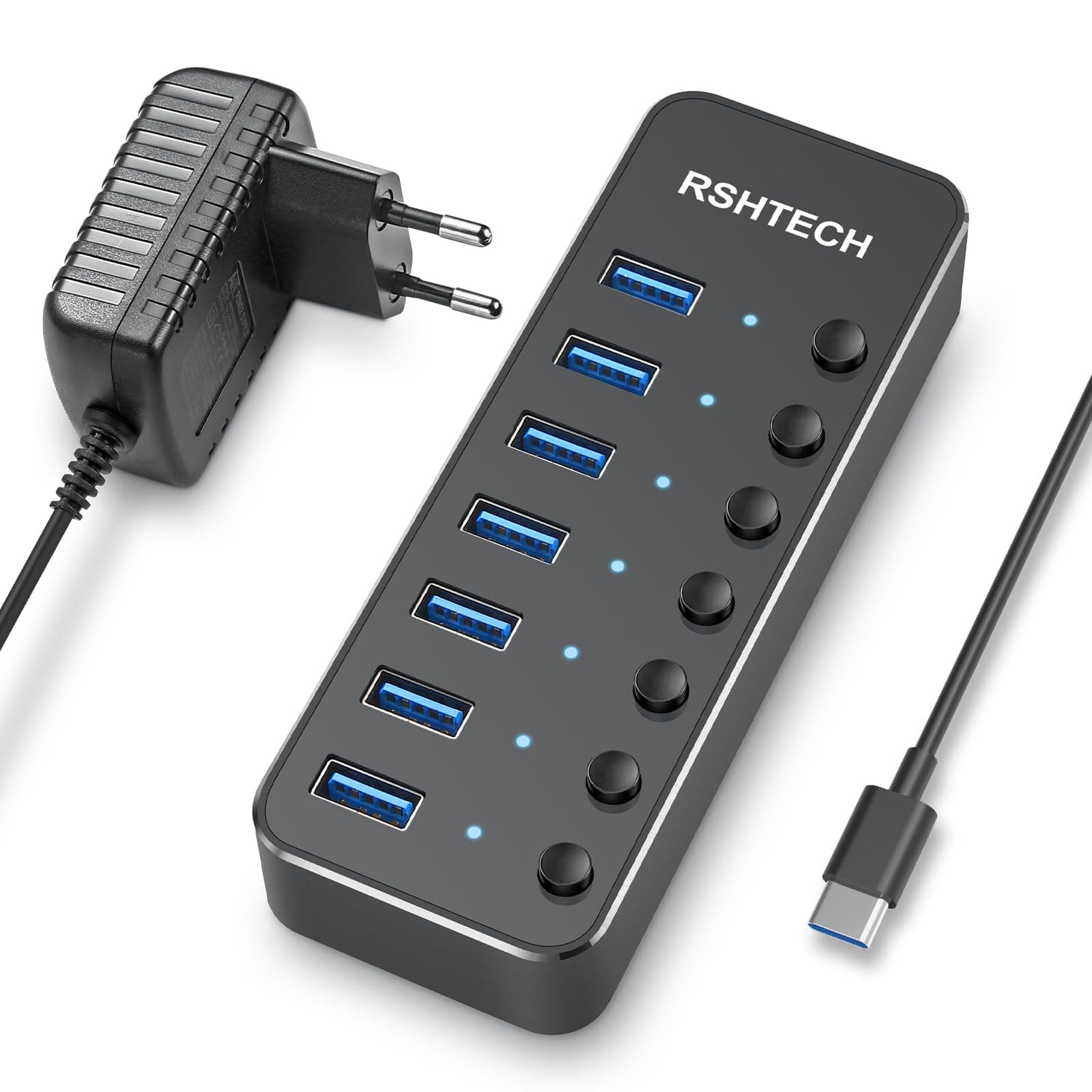 🔌 RSH-518C USB-Hub mit 7 USB 3.0 Ports und Stromversorgung 🚀