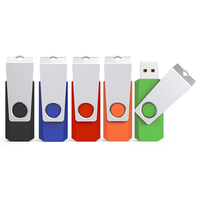 KEXIN USB Stick 128GB 5er Pack 🌈 360° schwenkbarer Speicherstick mit LED Licht